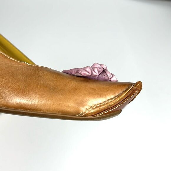 Everybody by EZ Moda Leather Tan with Lavender Accents Pumps Heels 38 US 7,5 - Picture 5 of 16